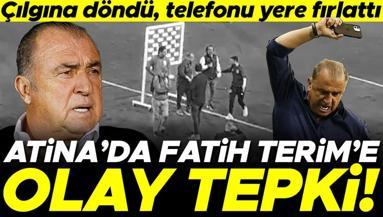 Panathinaikos-Aris maçından sonra Fatih Terime olay tepki Çılgına döndü, telefonu fırlattı