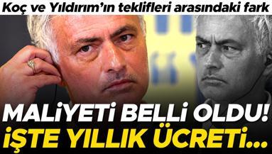 Jose Mourinhonun Fenerbahçeye maliyeti belli oldu Aziz Yıldırım ve Ali Koçun teklifleri arasındaki fark da ortaya çıktı...