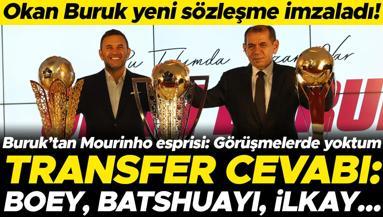 Galatasarayda yeni sözleşme imzalayan Okan Buruktan Sacha Boey, Michy Batshuayi ve İlkay Gündoğan cevabı Törende Jose Mourinho esprisi: Görüşmelerde yoktum