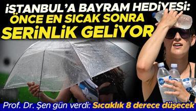 İstanbula bayram hediyesi: Önce en sıcak sonra serinlik geliyor… Prof. Dr. Şen gün verdi: Sıcaklık 8 derece düşecek