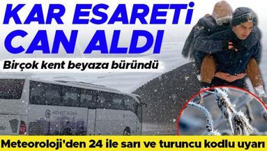 Kar esareti can aldı Meteorolojiden 24 ile sarı ve turuncu kodlu uyarı: Don ve buzlanmaya dikkat