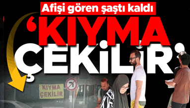 Tekel bayisinde kıyma çekilir afişi