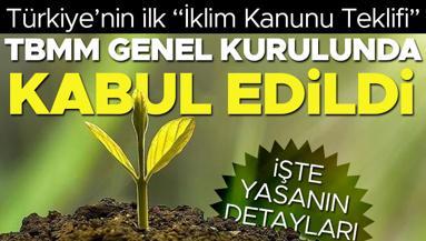 Türkiyenin ilk İklim Kanunu Teklifi TBMM Genel Kurulunda kabul edildi