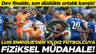 Chelsea - PSG maçının sonunda ortalık karıştı Luis Enrique, yıldız futbolcuya vurdu