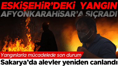 Alevlerle mücadelede son durum | Eskişehir’deki orman yangını Afyonkarahisar’a sıçradı.