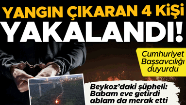 Havai fişek atarak yangın çıkaran 4 kişi yakalandı