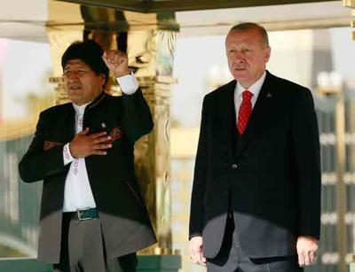 Turkish president hails Bolivias support for Palestine