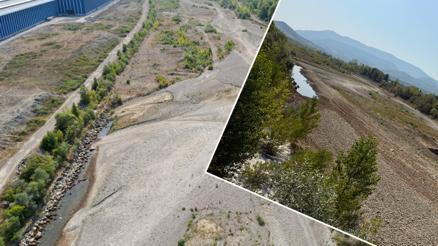 3 aydır yağmur yağmıyor Su seviyesi düştü, ırmak kurudu