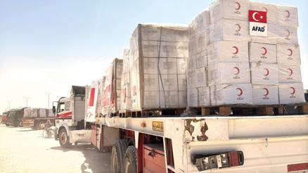 Türkiye’den Gazze’ye 178 insani yardım TIR’ı