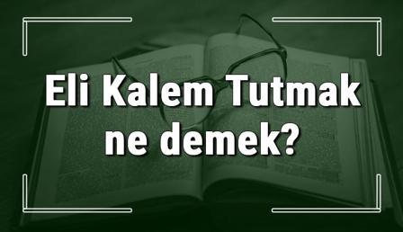 Eli Kalem Tutmak ne demek? Eli Kalem Tutmak deyiminin anlamı ve örnek cümle içinde kullanımı (TDK)