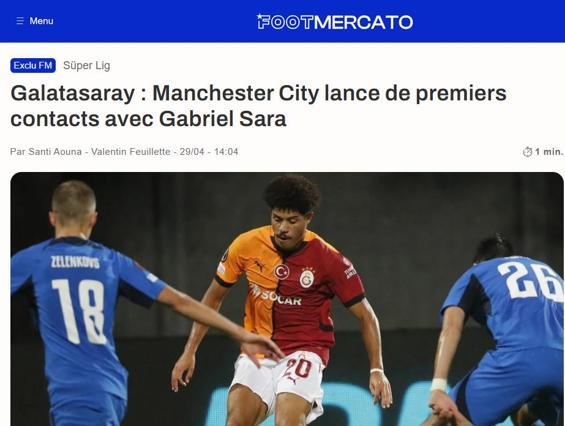 İngiliz devi, Galatasarayın yıldızı Gabriel Saranın peşine düştü İlk temas kuruldu