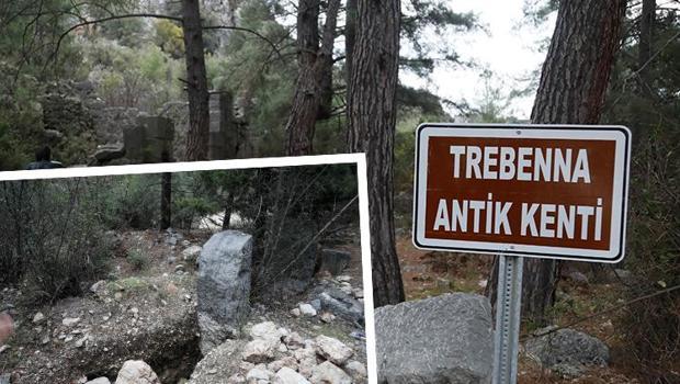 Antalya'da Trebenna Antik Kenti’nde 'dedektörlü' talan