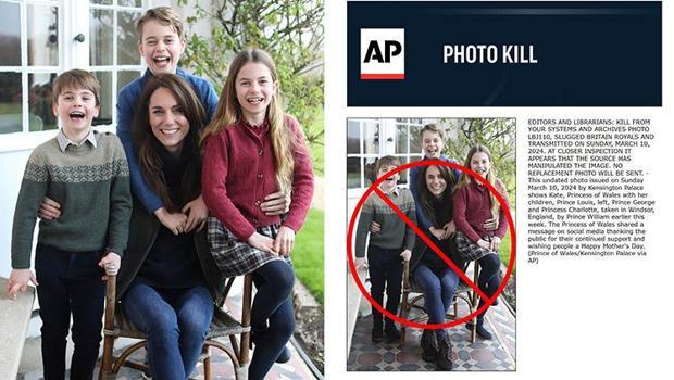 Komplo teorilerini susturmak için görüntü paylaşmışlardı… Üç büyük ajanstan uyarı: Kate Middleton fotoğrafını silin, fotoğrafla oynanmış!