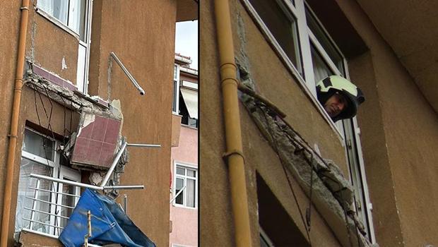 Avcılar'da balkonu çöken bina tahliye edildi... Daha önce 'orta hasarlı' raporu verilmiş