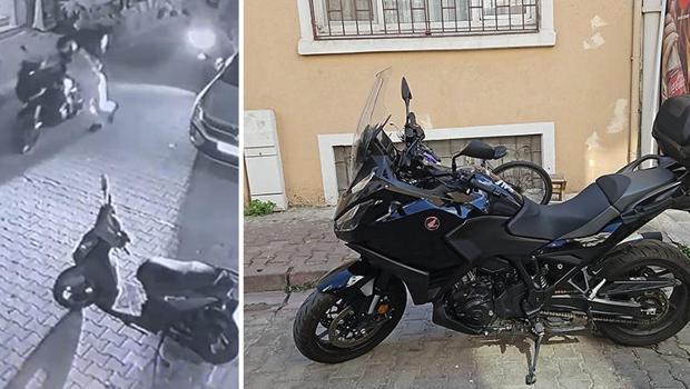 İstanbul'da bir milyon lira değerindeki motosiklet çalındı! Hırsızlık anları kamerada