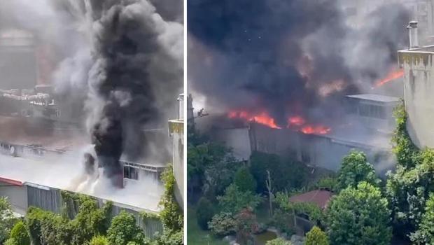 İstanbul Sultangazi'de tekstil atölyesinde yangın paniği