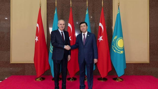 TBMM Başkanı Kurtulmuş, Kazakistan Meclis Başkanı Koşanov ile görüştü