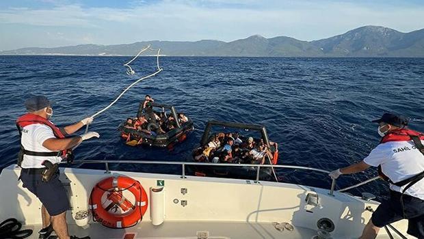 Yunanistan'ın ittiği 37 kaçak göçmen kurtarıldı