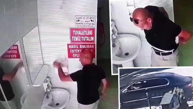 Amasya’da 'pes' dedirten hırsızlık! Cami tuvaletindeki sabunluğu çaldı, otomobili ile uzaklaştı