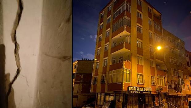 İstanbul'da çatlaklar oluşan 6 katlı bina tahliye edildi