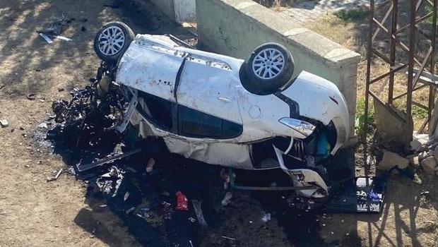 Otomobil 5 metre yüksekten uçtu: 3 ölü, 4 yaralı
