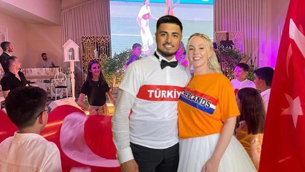 Tesadüfün böylesi: Türk damat ile Hollandalı gelin, düğünde ülkelerinin maçını izledi