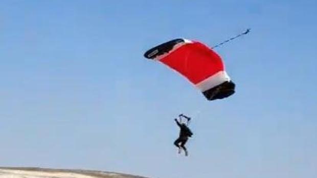 Eskişehir'de sert düşüş yaşayan paraşüt sporcusu yaralandı
