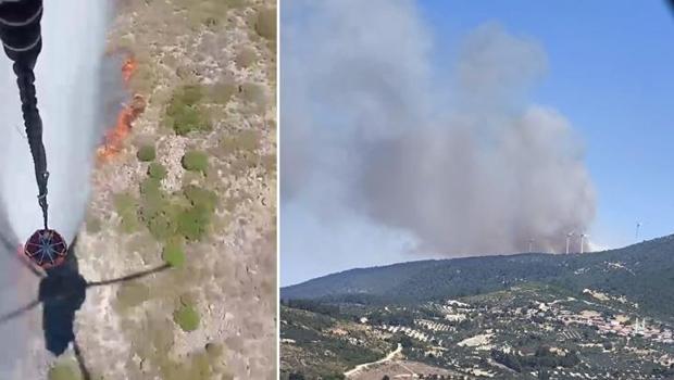 Manisa ve İzmir'de orman yangını! Havadan ve karadan müdahale ediliyor