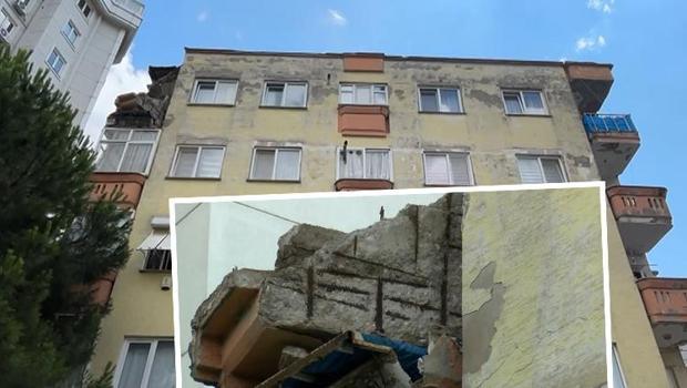 İstanbul'da 4 katlı binada panik: Çatı çöktü, daireler tahliye edildi