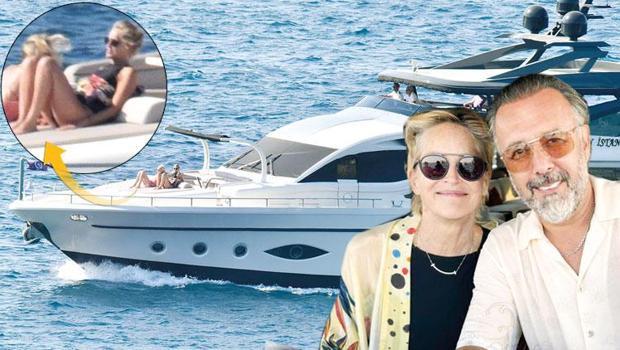 Sharon Stone lüks yatla Bodrum turunda