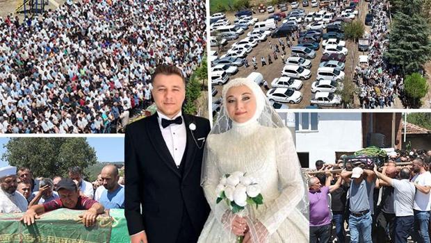 Düğün gecesi hayatını kaybeden gelin ve damat son yolculuğuna uğurlandı: Cenazede yürek yakan anlar