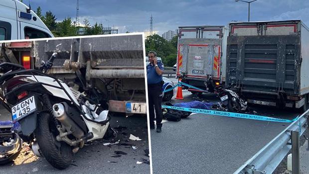 Küçükçekmece'de kamyonete motosiklet arkadan çarptı: 1 can kaybı