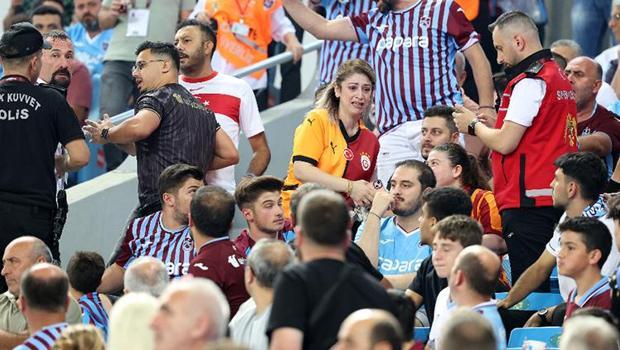 Trabzon'da gergin anlar! Galatasaray formalı seyirciler dışarı çıkarıldı