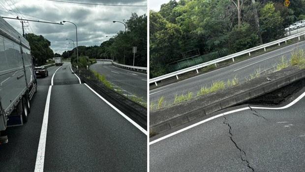 Japonya'da facianın eşiğinden dönüldü: 4 şeritli otoyol çöktü