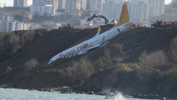 Trabzon'da pistten çıkıp, deniz kenarında duran uçak davasında düşme talebi