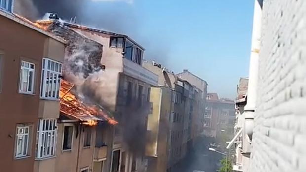 Gaziosmanpaşa'da 4 katlı binada yangın