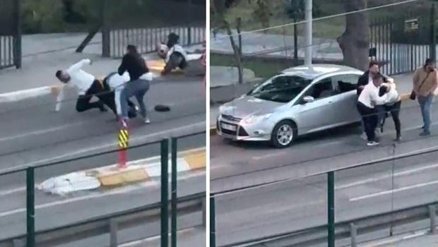 'Pendik meydan muharebesi' | Kasklı, bıçaklı saldırı kamerada