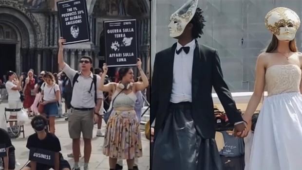 ABD'li milyarder Bezos'a Venedik'te şok! Düğünü protesto edildi