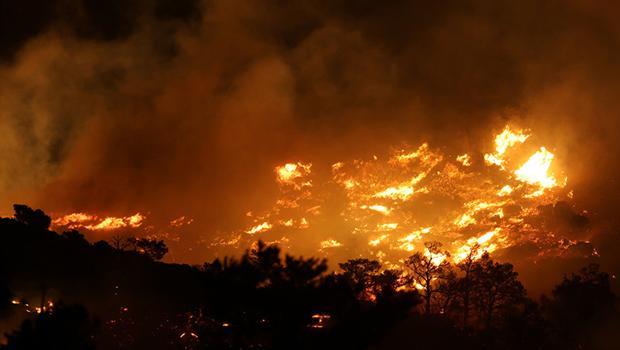 Girit Adası'ndaki yangında evler zarar gördü