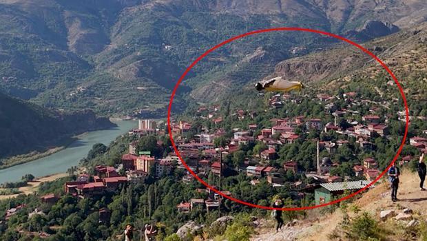 220 kilometre süratle Kemaliye halkının üzerinden uçtu! 'İnanılmazdı nefeslerimizi tuttuk'