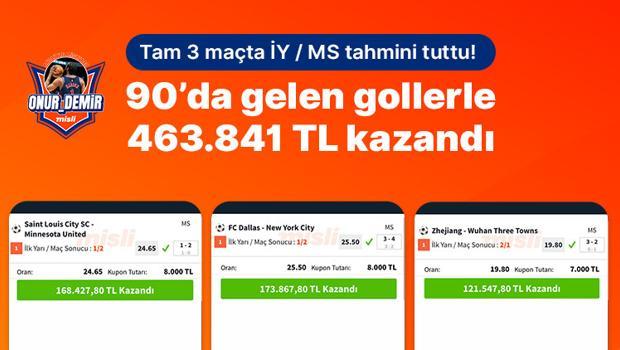 Tam 3 maçta İY / MS tahmini tuttu! 90’da gelen gollerle 463.841 TL kazandı