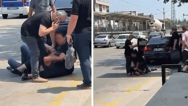 Yolda karşılaştığı eski kocasını 'ailemi dolandırdın' deyip darbetti
