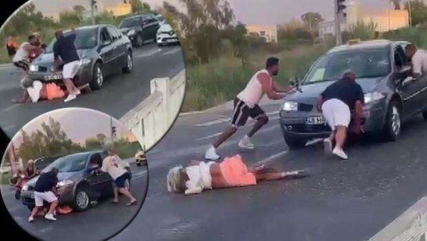 Muğla'da akılalmaz görüntü! Otomobiliyle, çarptığı kadının üzerinden geçip kaçmaya çalıştı: Çevredekiler müdahale etti