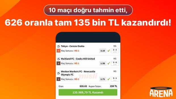 Misli’de haftanın kuponu… 10 maçı doğru tahmin etti, 626 oranla tam 135 bin TL kazandırdı!