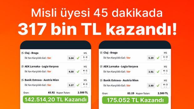 Misli üyesi 45 dakikada 317 bin TL kazandı!