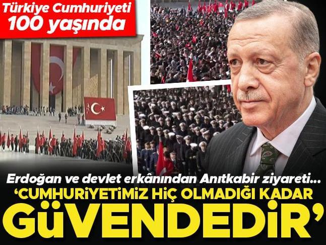 Cumhuriyet 100 yaşında... Erdoğan ve beraberindeki devlet erkânı Anıtkabirde