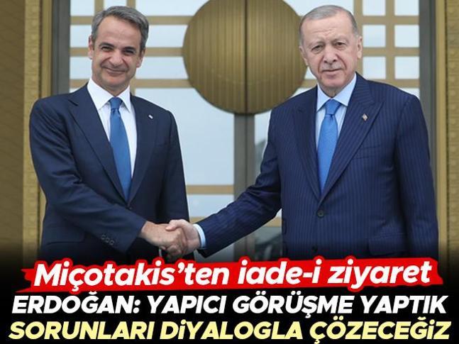 Cumhurbaşkanı Erdoğan - Miçotakis görüşmesi başladı