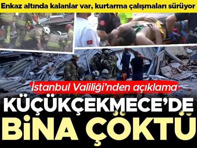 Son dakika: İstanbul Küçükçekmecede bir bina çöktü