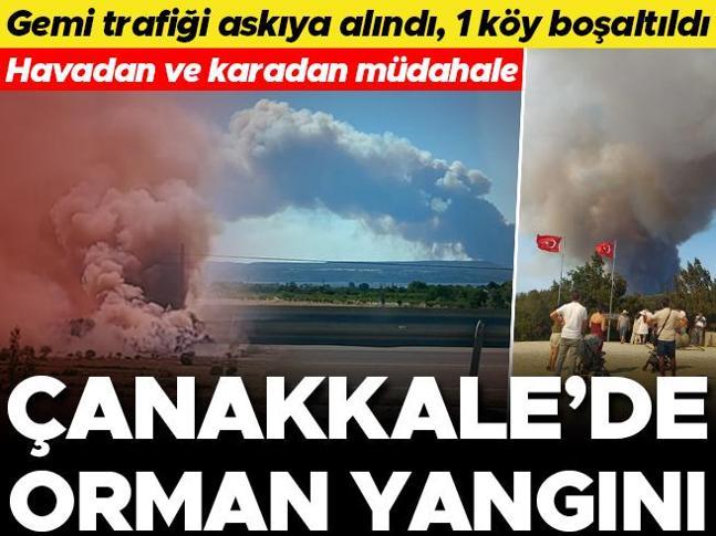 Son dakika... Çanakkalede orman yangını Gemi trafiği askıya alındı