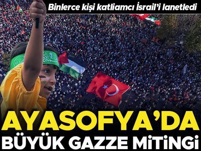 Son dakika haberi... Ayasofyada Büyük Gazze Mitingi